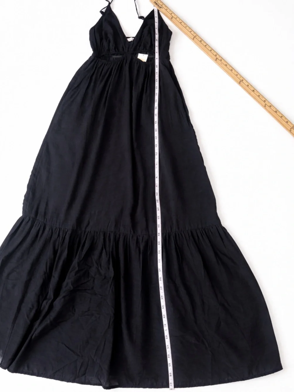 Abercrombie & Fitch Black Cutout Tiered Maxi Dress Flowy Babydoll NWT SP